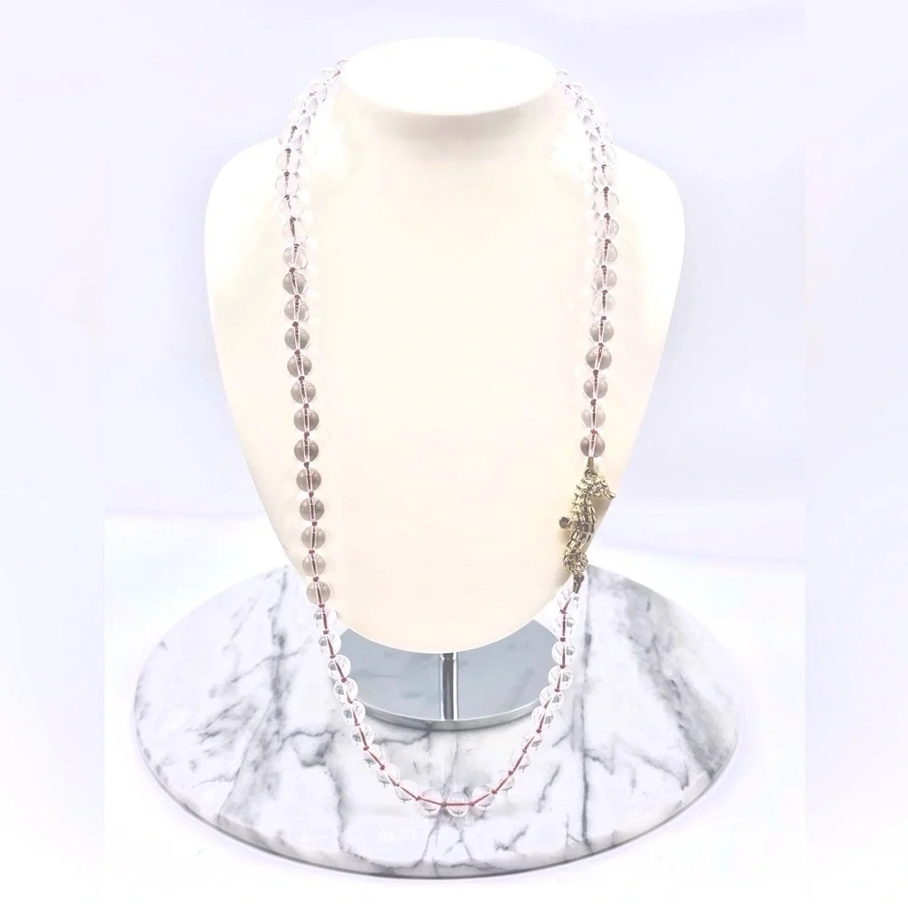 J. Crew Nautical Seahorse Glass‎ Bead Long Charm Necklace